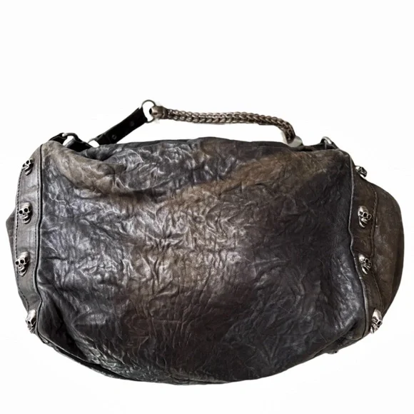 Thomas Wylde VINTAGE RARE Black SKULL Lambskin Oxford Circus Bag - Picture 15 of 16